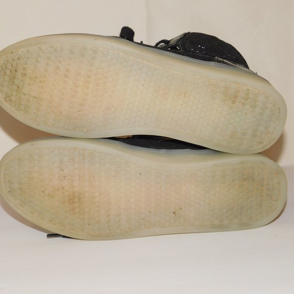 Bebe Sport Krysten Black Metallic Light Up High Top Sneakers Size 8.5 - Picture 11 of 12